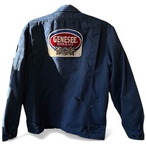 Vintage Genesee Beer delivery worker blue jacket insulated zipper removable wow